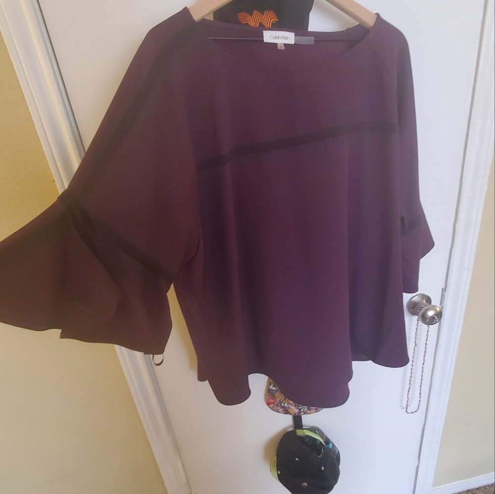Calvin Klein Bell Sleeve Top - Picture 2 of 5
